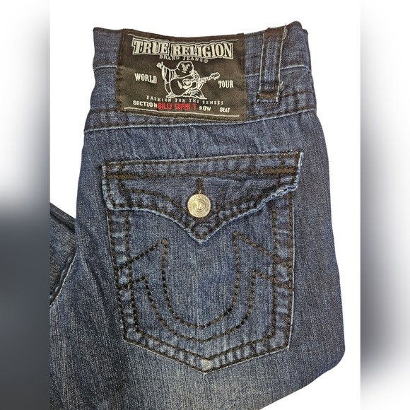 True Religion Billy Super T Jeans Made in USA Size 32 Hemmed 25.5 Inseam Y2K - Picture 3 of 17